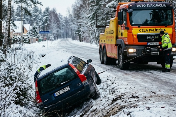 Car in ditch